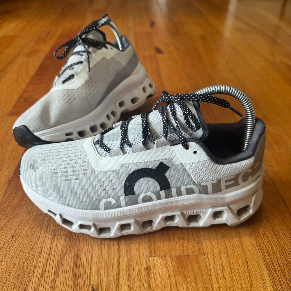 On Cloudmonster Women 8.5 Running Shoes All White 61.98433 Max Cushioning